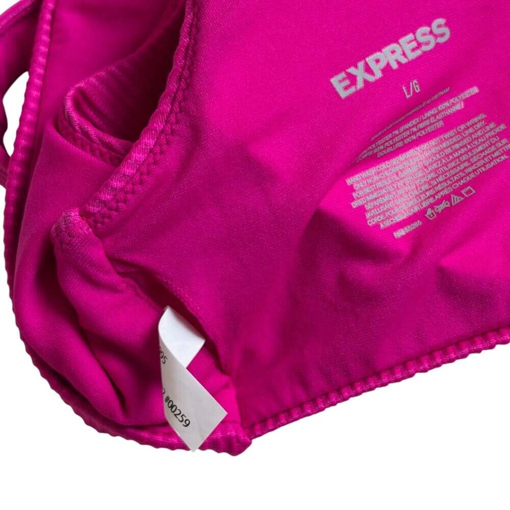 Express Ribbed Bikini Top (Hot Pink) - Large - Picture 5 of 5